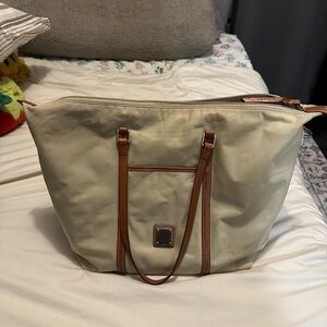 Dooney & Bourke Beige and Tan Nylon Tote Bag